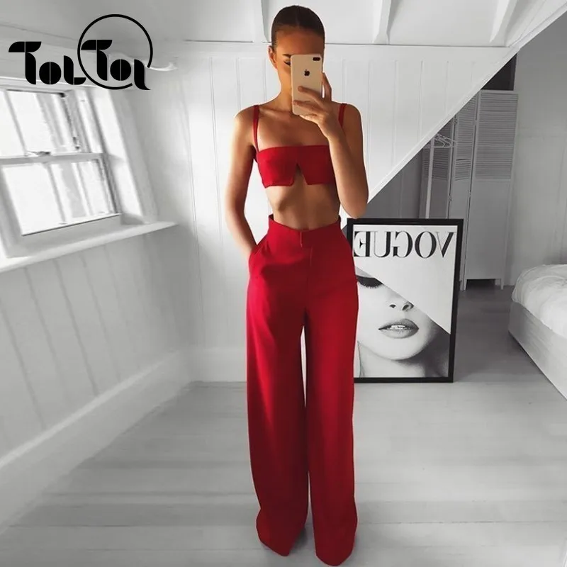 2019 Hot Sale Spaghetti Strap Sexy Women Suit Summer Two Piece Set Yellow Red Two Piece Set Top And Pants Women Set
2019 Hot Sale Spaghetti Strap Sexy Women Suit Summer Two Piece Set Yellow Red Two Piece Set Top And Pants Women Set