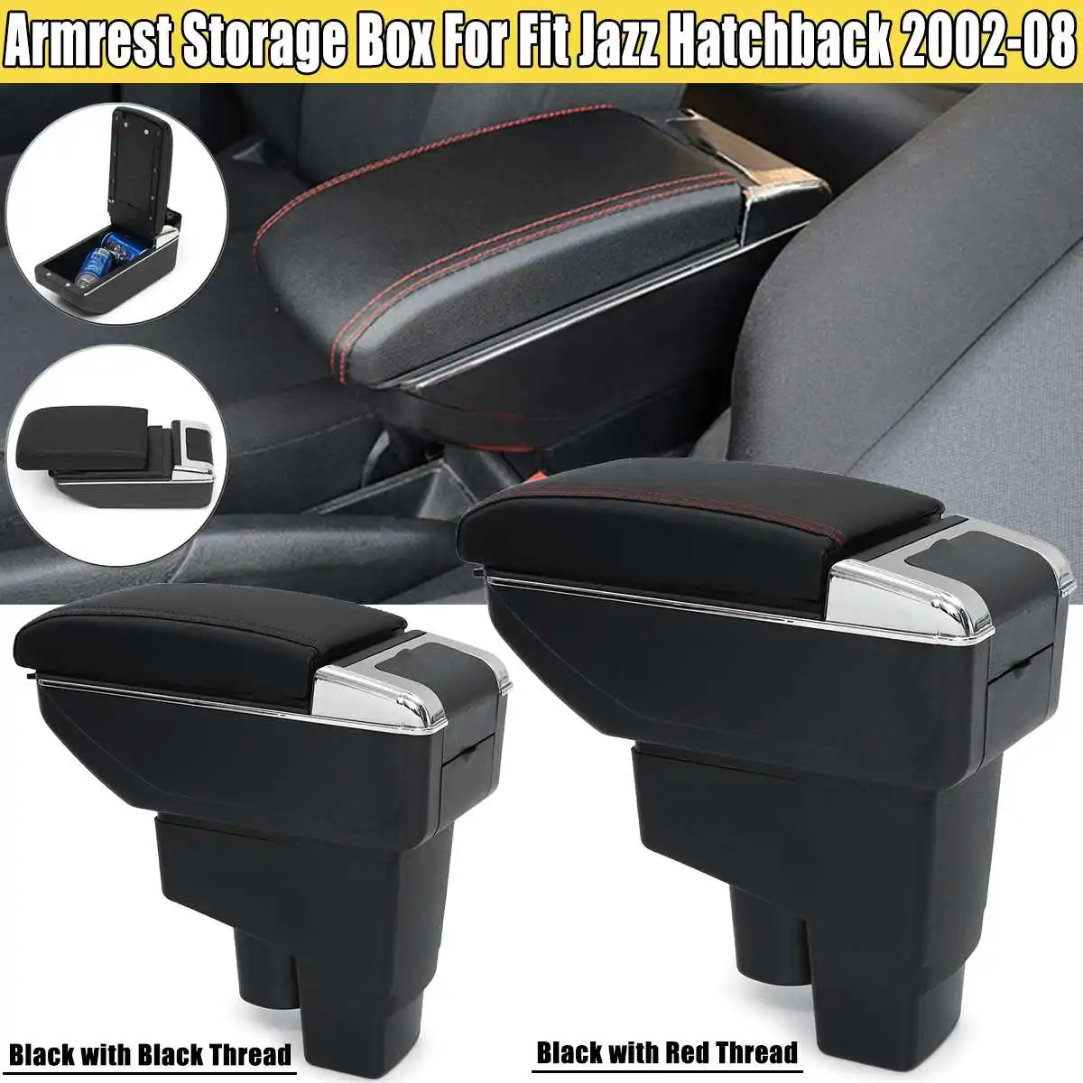 Black/Red Armrest Center Console Storage Box Leather For Honda Fit Jazz Hatchback 2002 2003 2004 2005 2006 2007 2008
Black/Red Armrest Center Console Storage Box Leather For Honda Fit Jazz Hatchback 2002 2003 2004 2005 2006 2007 2008