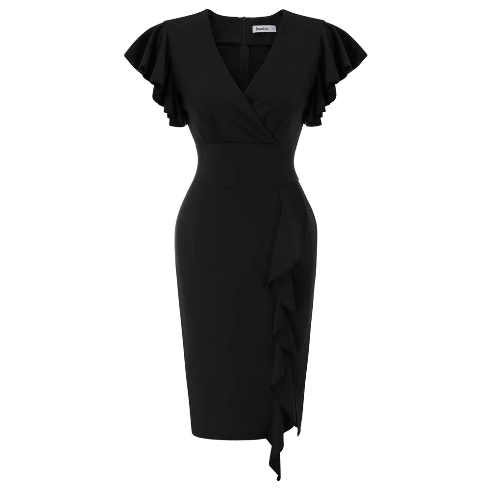 Women Ruffle Sleeve dresses OL office business party evening V-Neck Split Front Hips-wrapped dress sexy elegant Bodycon Dress
Women Ruffle Sleeve dresses OL office business party evening V-Neck Split Front Hips-wrapped dress sexy elegant Bodycon Dress