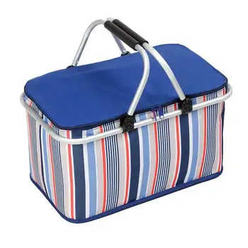 47x28x25cm Folding Picnic Camping Insulated Cooler Cool Hamper Storage Basket Bag Box Outdoor Picnic Bags Blue Strips
47x28x25cm Folding Picnic Camping Insulated Cooler Cool Hamper Storage Basket Bag Box Outdoor Picnic Bags Blue Strips