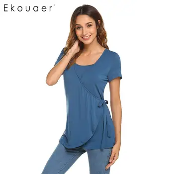 Ekouaer Sleepwear Shirt Women Nightwear Solid Short Sleeve Double Layers Maternity Nursing Round Neck Nightshirts Homewear
Ekouaer Sleepwear Shirt Women Nightwear Solid Short Sleeve Double Layers Maternity Nursing Round Neck Nightshirts Homewear