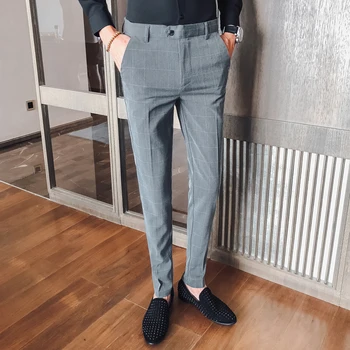78 Lattice Leisure Time Western-style Trousers Trousers Korean Self-cultivation Nightclub Hairstyle Division Bound Feet Pants 
78 Lattice Leisure Time Western-style Trousers Trousers Korean Self-cultivation Nightclub Hairstyle Division Bound Feet Pants