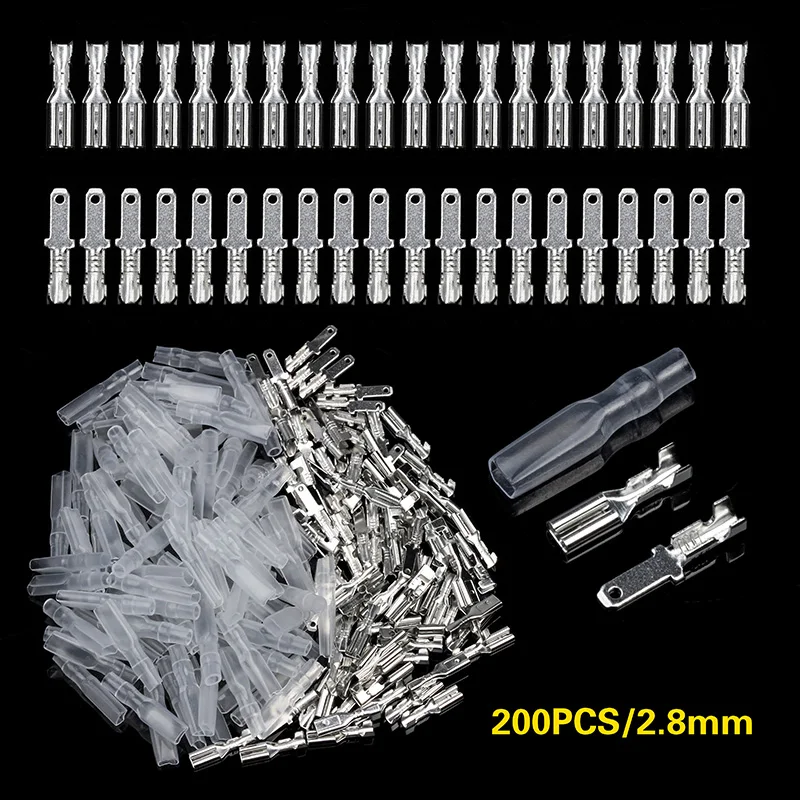 200Pcs/Set 2.8mm Wire Connectors Crimp Terminals Female+Male Spade Terminals With Transparent Insulating Sleeves
200Pcs/Set 2.8mm Wire Connectors Crimp Terminals Female+Male Spade Terminals With Transparent Insulating Sleeves