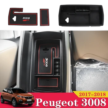 

1X For Peugeot 3008 GT 3008GT 2016 2017 2018 Car Accessories Central Storage Armrest Container Pocket Organizer Holder Box