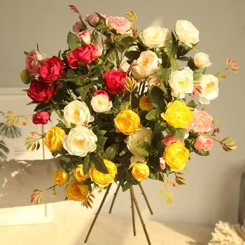 5 Head Silk Camellia Rose Artificial Flowers Long Plastic Stem Wedding Road Lead Faux Flowers Fabric Fake Flower Home Decoration
5 Head Silk Camellia Rose Artificial Flowers Long Plastic Stem Wedding Road Lead Faux Flowers Fabric Fake Flower Home Decoration