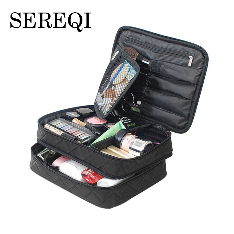 SEREQI Brand Large-capacity Double-layer Makeup Bag Travel Organizer Cosmetic Bag Travel Toiletry Bag Organizer Beauty Case
SEREQI Brand Large-capacity Double-layer Makeup Bag Travel Organizer Cosmetic Bag Travel Toiletry Bag Organizer Beauty Case