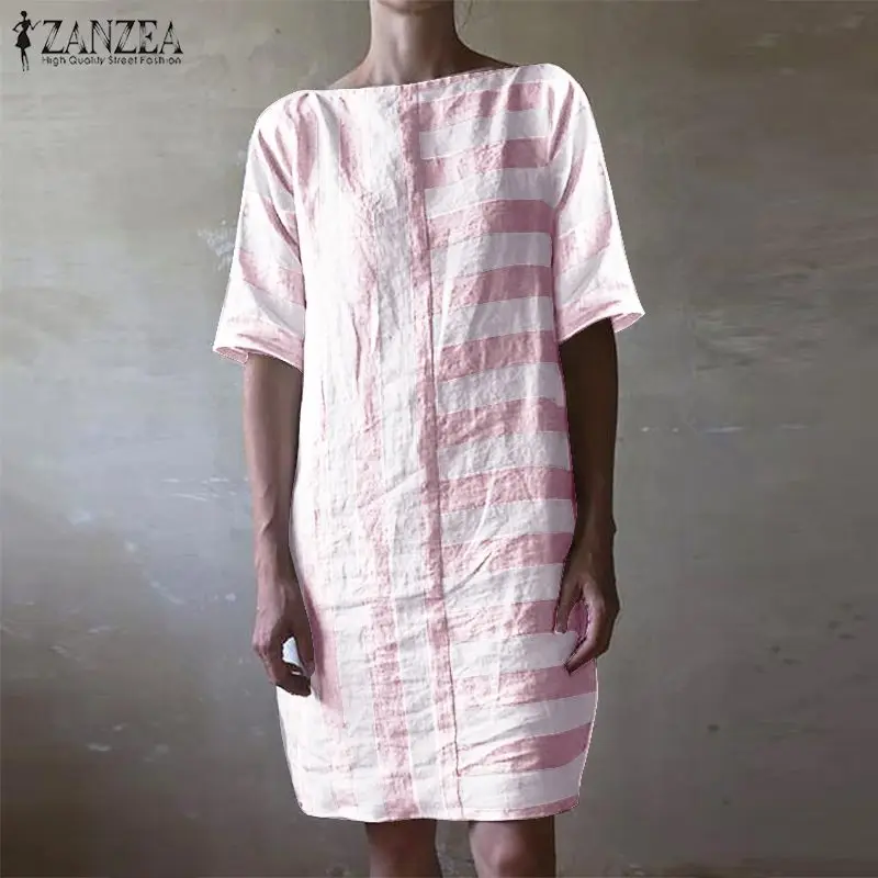 Casual Striped Dress Women's Sundress 2019 ZANZEA Vintage Patchwork Short Sleeve Vestido Female Linen Robe Femme Plus Size Dress
Casual Striped Dress Women's Sundress 2019 ZANZEA Vintage Patchwork Short Sleeve Vestido Female Linen Robe Femme Plus Size Dress
