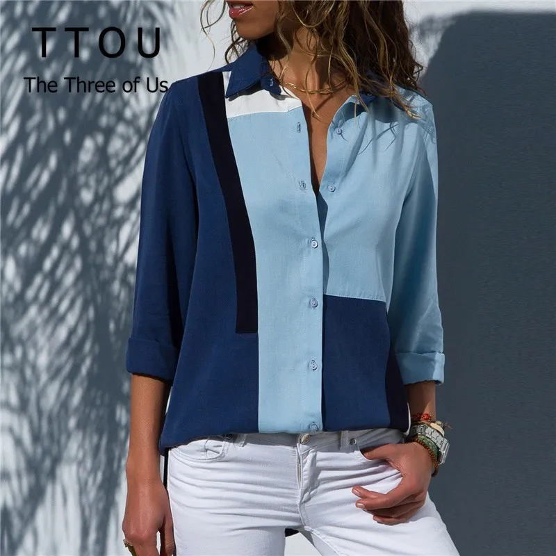 TTOU Women Fashion Loose Blouse Long Sleeve Patchwork Print OLShirt Ladies Casual Tops Plus Size Blusas Femininas
TTOU Women Fashion Loose Blouse Long Sleeve Patchwork Print OLShirt Ladies Casual Tops Plus Size Blusas Femininas