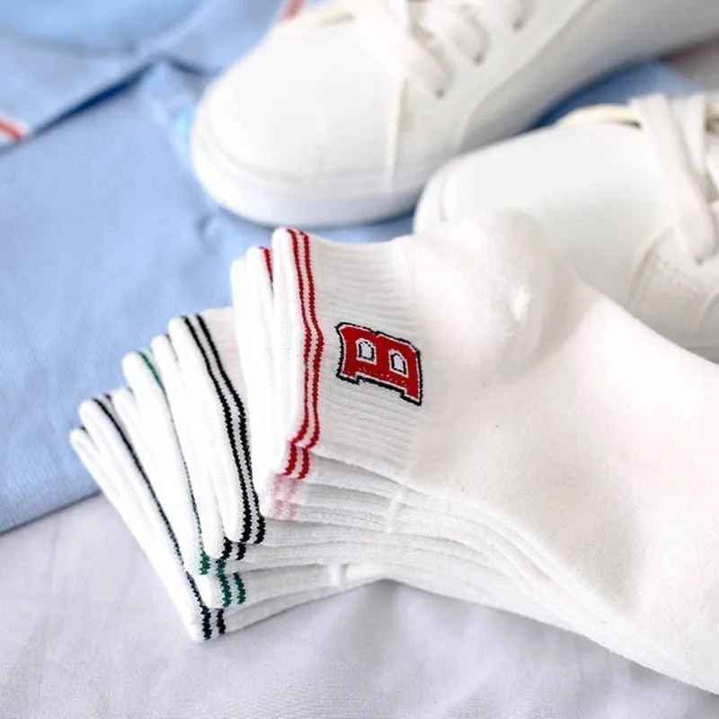 New Letter And Stripe Pattern Women Cotton Sock Casual Female Sock Couples With Cute Style Short Socks
New Letter And Stripe Pattern Women Cotton Sock Casual Female Sock Couples With Cute Style Short Socks