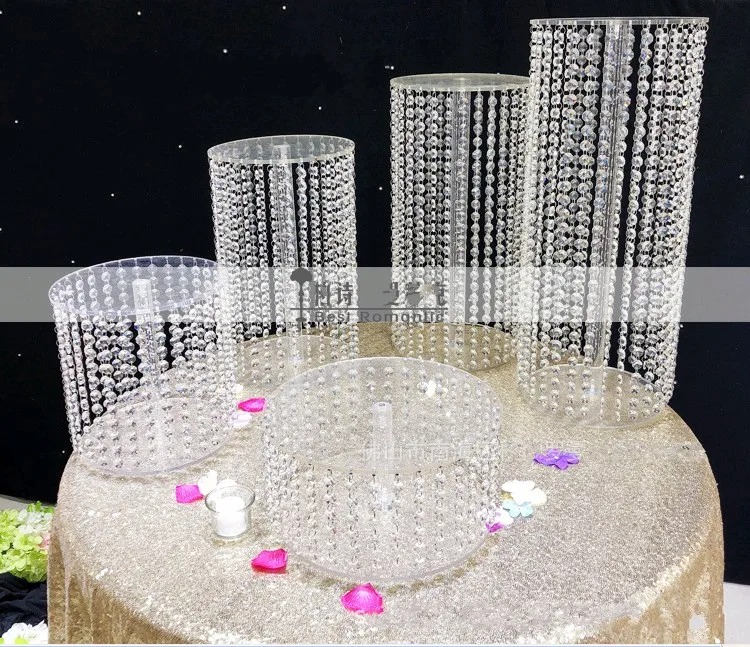 

Sparkling Crystal clear garland chandelier wedding cake stand birthday party supplies decorations for table top centerpieces