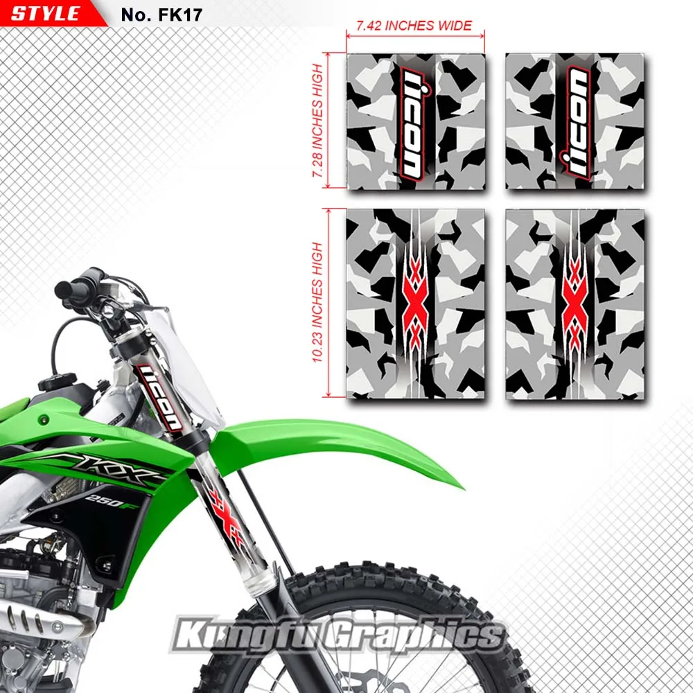 KUNGFU GRAPHICS Motorcycle Turning Stickers Decals Kit Front Fork Guard for Honda KTM Yamaha Kawasaki Suzuki Husqvarna Dirt Bike
KUNGFU GRAPHICS Motorcycle Turning Stickers Decals Kit Front Fork Guard for Honda KTM Yamaha Kawasaki Suzuki Husqvarna Dirt Bike