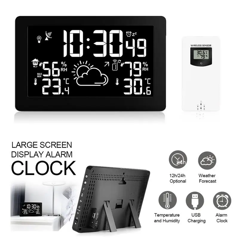 20.5*13*3cm Weather Forecast Clock Large Screen Display Temperature Humidity Radio Clock
20.5*13*3cm Weather Forecast Clock Large Screen Display Temperature Humidity Radio Clock