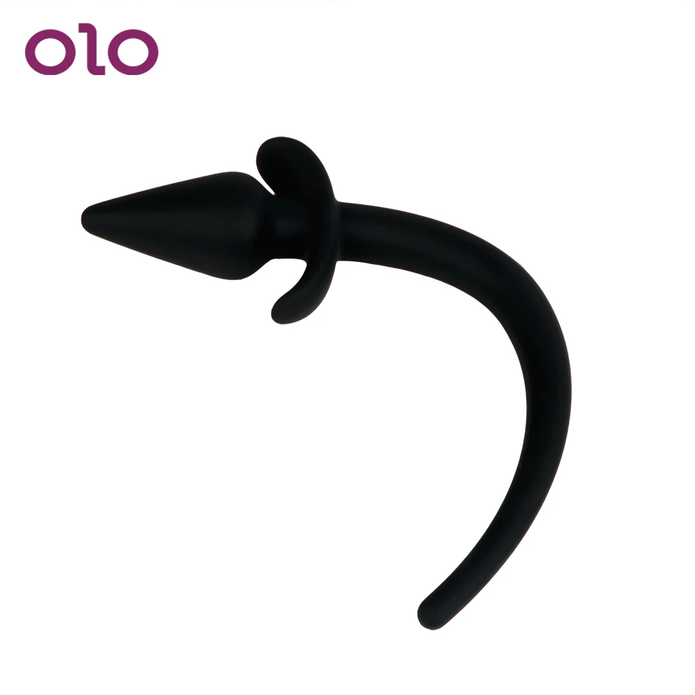 

OLO Waterproof Anal Plug SM Dog Slave Tail Butt Plug Role Play Silicone Anal Toys Adult Sex Toys for Women Men