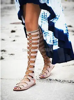 SHOOEGLE Sexy Woman Cross Tied Knee High Boots Roman Gladiator Sandals Black Brown Beige Hollow Flats Boots Beach Sandals Summer
SHOOEGLE Sexy Woman Cross Tied Knee High Boots Roman Gladiator Sandals Black Brown Beige Hollow Flats Boots Beach Sandals Summer