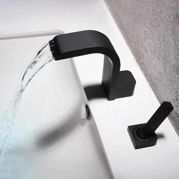 SKOWLL Single Handle 2 Hole Waterfall Sink Faucet Bathroom Deck Mount Basin Sink Taps Matte Polished Matte Black
SKOWLL Single Handle 2 Hole Waterfall Sink Faucet Bathroom Deck Mount Basin Sink Taps Matte Polished Matte Black