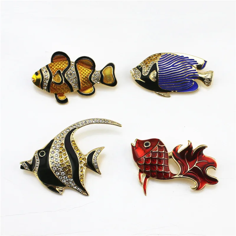 New fashion retro style Enamel tropical fish inlaid semi-precious stones cute carp temperament brooch
New fashion retro style Enamel tropical fish inlaid semi-precious stones cute carp temperament brooch