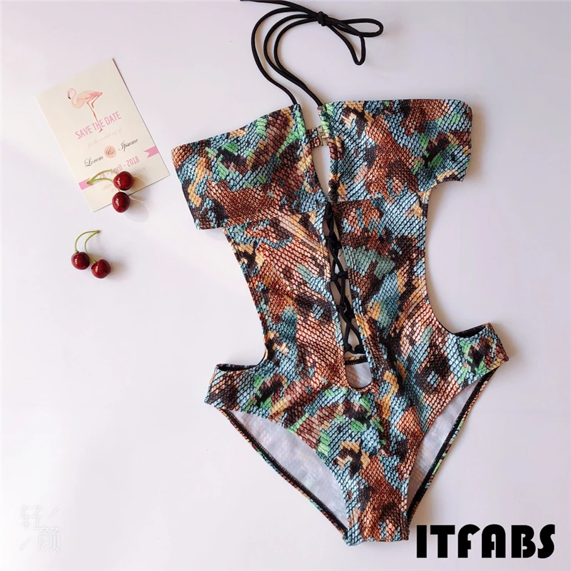 FREE SHIPPING Sexy Swimwear Women African Print Swimsuits Floral Bikini Swimming Body Suit