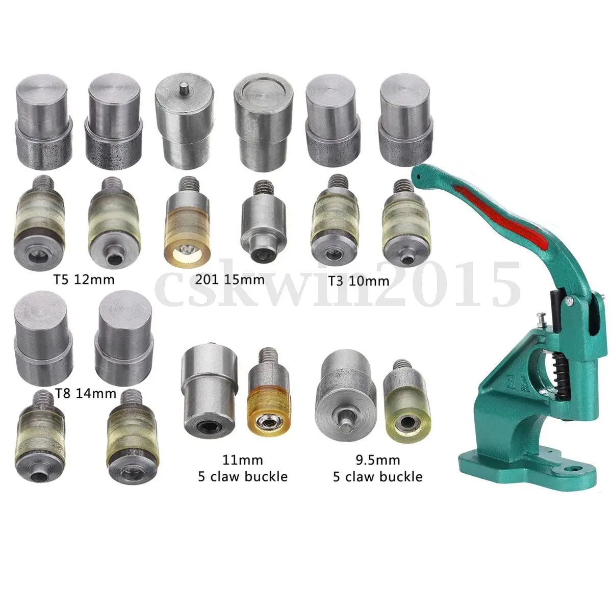 1set Manual Claw Clasp Snap Fastener Dies Hand Pressure Pressing Clamp Machine Tool
1set Manual Claw Clasp Snap Fastener Dies Hand Pressure Pressing Clamp Machine Tool