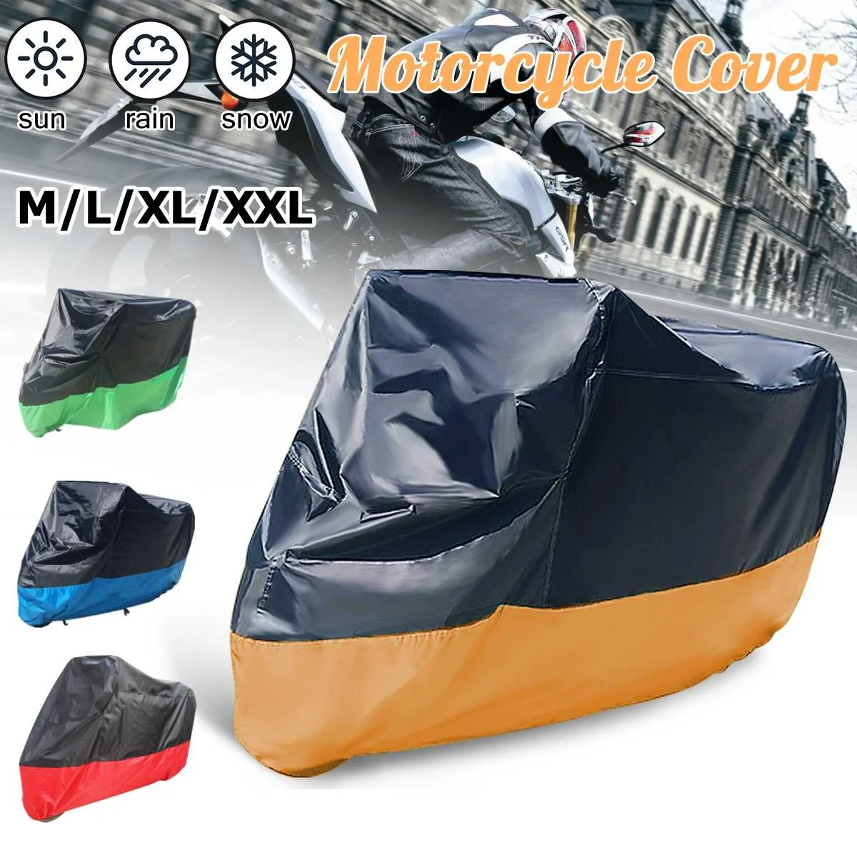 M/L/XL/XXL universal Outdoor Uv Protector Bike Rain Dustproof Motorcycle cover for Scooter Covers waterproof suit for All Motor 
M/L/XL/XXL universal Outdoor Uv Protector Bike Rain Dustproof Motorcycle cover for Scooter Covers waterproof suit for All Motor