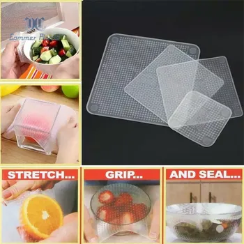 4pcs set Silicone Cover Reusable Silicone stretch lids Kitchen Tool Multifunctional Silicone Wrap Seal Lid Food Fresh Keeping
4pcs set Silicone Cover Reusable Silicone stretch lids Kitchen Tool Multifunctional Silicone Wrap Seal Lid Food Fresh Keeping
