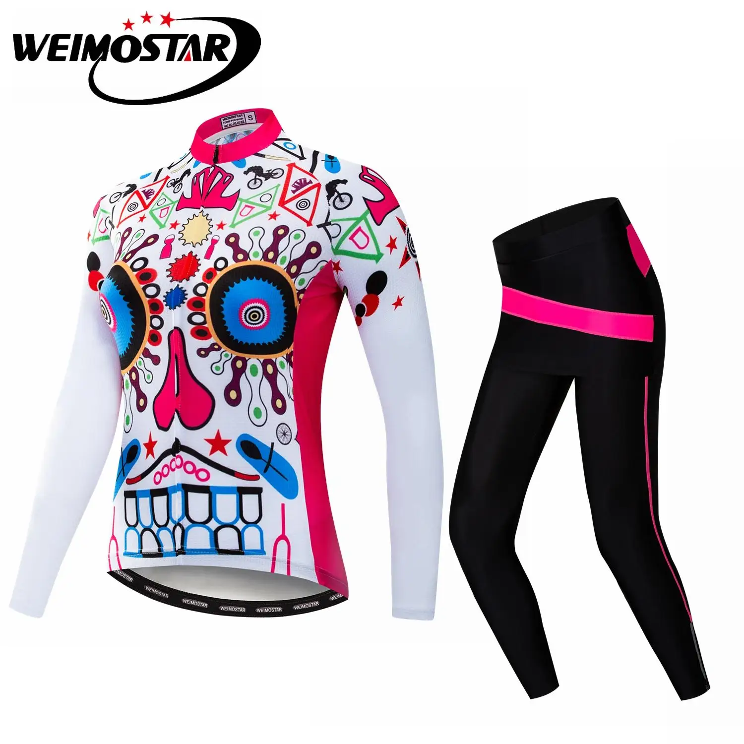 Женский осенне-весенний комплект одежды для велоспорта с длинным рукавом