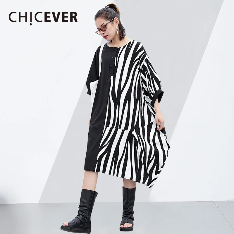 CHICEVER 2019 Summer Dress Female Short Sleeve Patchwork Striped Asymmetrical Loose big Size Women Dresses Clothes Fashion New
CHICEVER 2019 Summer Dress Female Short Sleeve Patchwork Striped Asymmetrical Loose big Size Women Dresses Clothes Fashion New