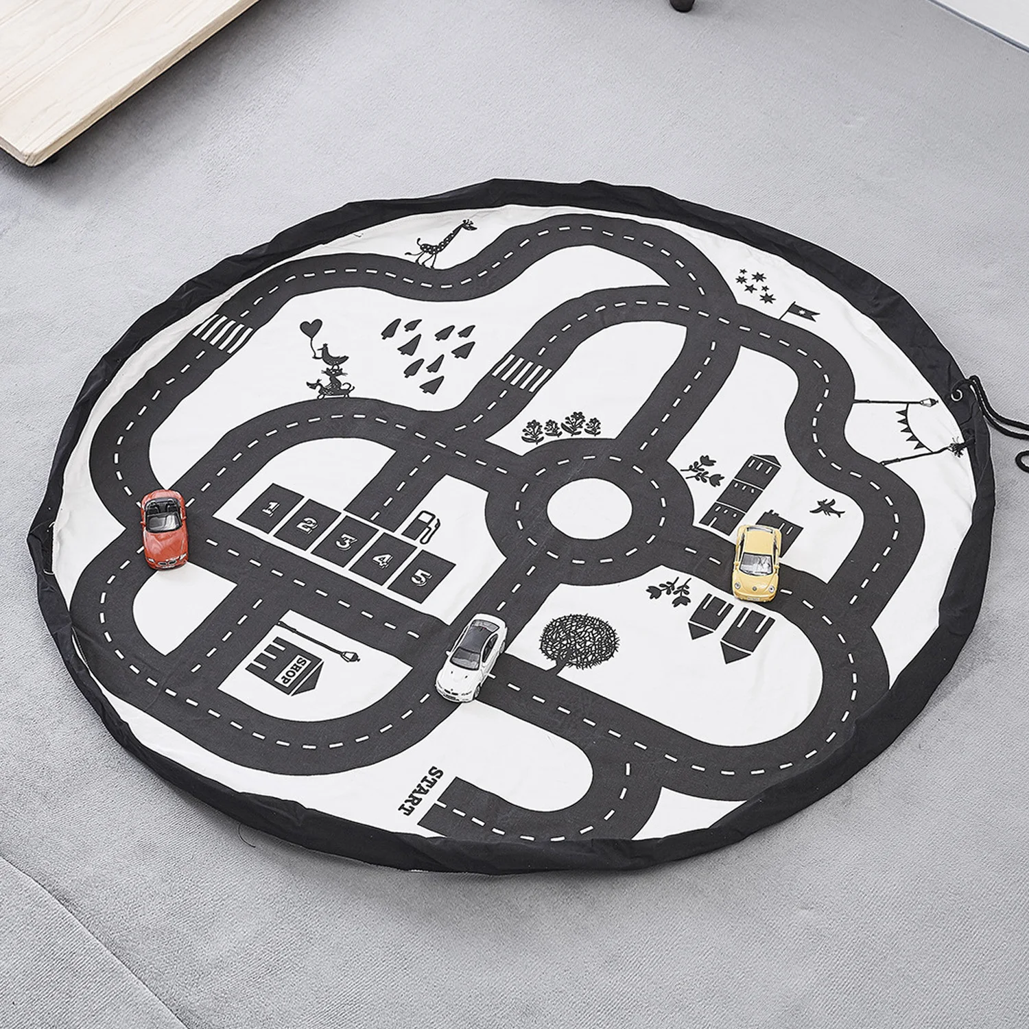 Kids 140cm Round City Traffic Road Playing Game Mat 2 in 1 Highway Map Crawling Carpet City Road Scene Blanket Storage Bag Toy
Kids 140cm Round City Traffic Road Playing Game Mat 2 in 1 Highway Map Crawling Carpet City Road Scene Blanket Storage Bag Toy