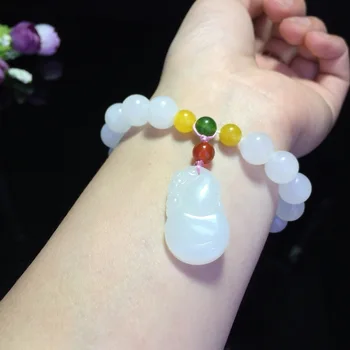 Bracelets & Bangles Real Rushed Pulseira Feminina Bracelet Masculina Yu Xuan, Hetian Hand Stwith 10 Mm Beads With Gourd
Bracelets & Bangles Real Rushed Pulseira Feminina Bracelet Masculina Yu Xuan, Hetian Hand Stwith 10 Mm Beads With Gourd