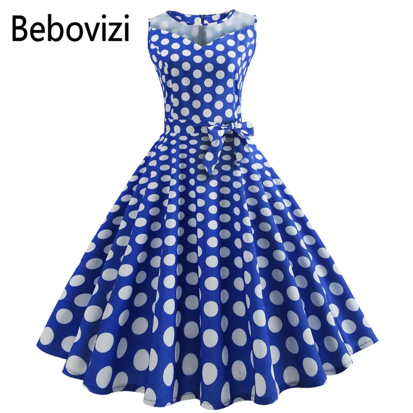 Bebovizi 2018 Mesh Stitching Blue Vintage Retro Wave Point Women's Dress Party Elegant Audrey Hepburn Rockabilly Midi Dresses
Bebovizi 2018 Mesh Stitching Blue Vintage Retro Wave Point Women's Dress Party Elegant Audrey Hepburn Rockabilly Midi Dresses