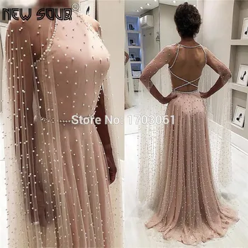 Backless Pearls Evening Dresses Beach Dubai Gowns Arabic New Arrival Party Gowns Beaded Prom Dress Turkish Robe de Soiree 2019
Backless Pearls Evening Dresses Beach Dubai Gowns Arabic New Arrival Party Gowns Beaded Prom Dress Turkish Robe de Soiree 2019