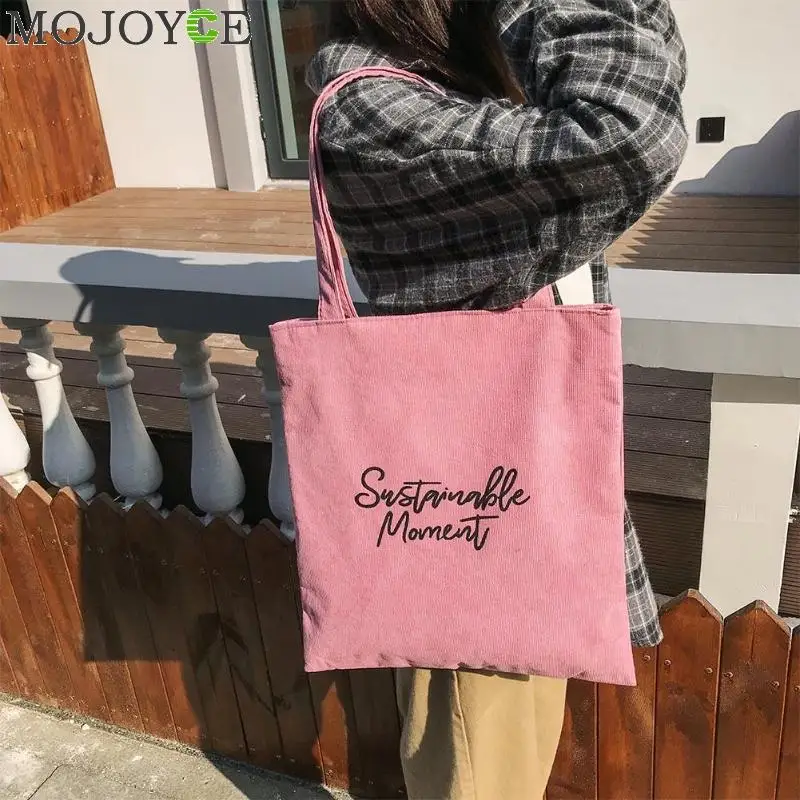 High Capacity Women Corduroy Tote Ladies Casual Shoulder Bag Foldable Reusable Shopping Beach Bag Letter Print Handbags
High Capacity Women Corduroy Tote Ladies Casual Shoulder Bag Foldable Reusable Shopping Beach Bag Letter Print Handbags