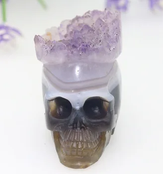 2.5"AMETHYST GEODE AGATE Handmade Carved Crystal Skull Crystal Realistic Crystal Healing Furnishing Articles Figurine TE25
2.5"AMETHYST GEODE AGATE Handmade Carved Crystal Skull Crystal Realistic Crystal Healing Furnishing Articles Figurine TE25