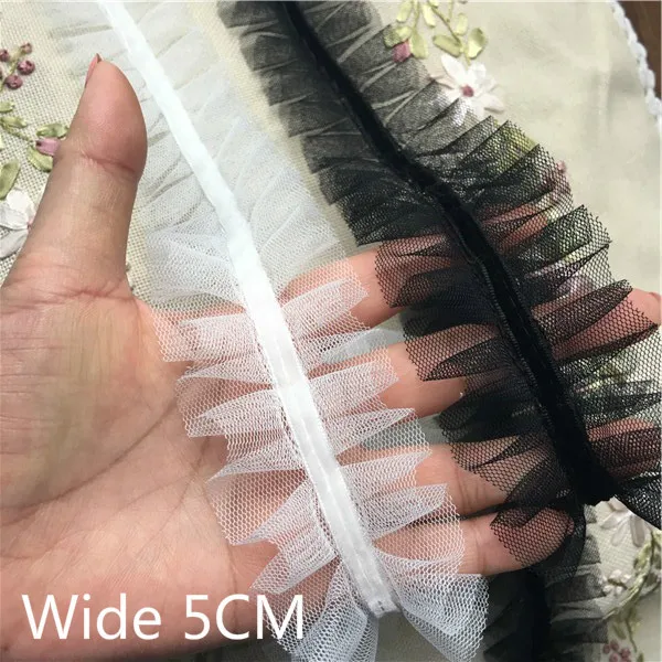 5CM Wide White Black Pleated Folds Mesh Lace Applique Collar Neckline Trim Ribbon For DIY Curtain Garment Dress Sewing Supplies
5CM Wide White Black Pleated Folds Mesh Lace Applique Collar Neckline Trim Ribbon For DIY Curtain Garment Dress Sewing Supplies