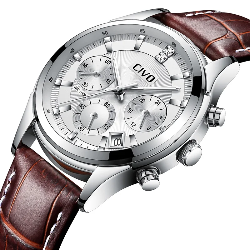 Reloj De Hombre CIVO Mens Watches Waterproof Calendar Analogue Quartz Men Wrist Watch Brown Genuine Leather Watch
Reloj De Hombre CIVO Mens Watches Waterproof Calendar Analogue Quartz Men Wrist Watch Brown Genuine Leather Watch