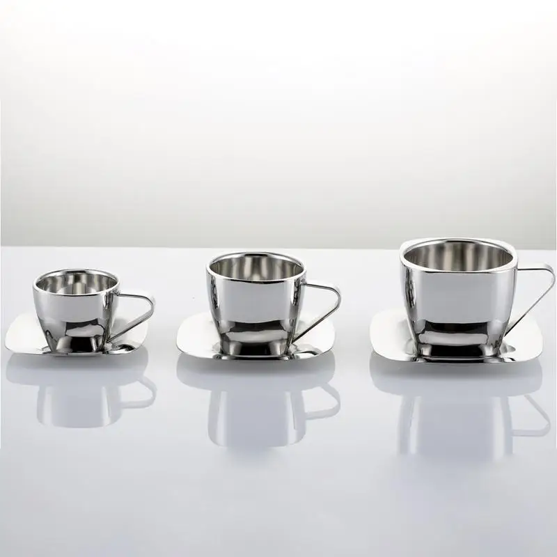 Stainless Steel 90mL/150mL/240mL Coffee Set With Saucers Double Wall Mugs Tea Cup For Travel And Camping Home Office
Stainless Steel 90mL/150mL/240mL Coffee Set With Saucers Double Wall Mugs Tea Cup For Travel And Camping Home Office