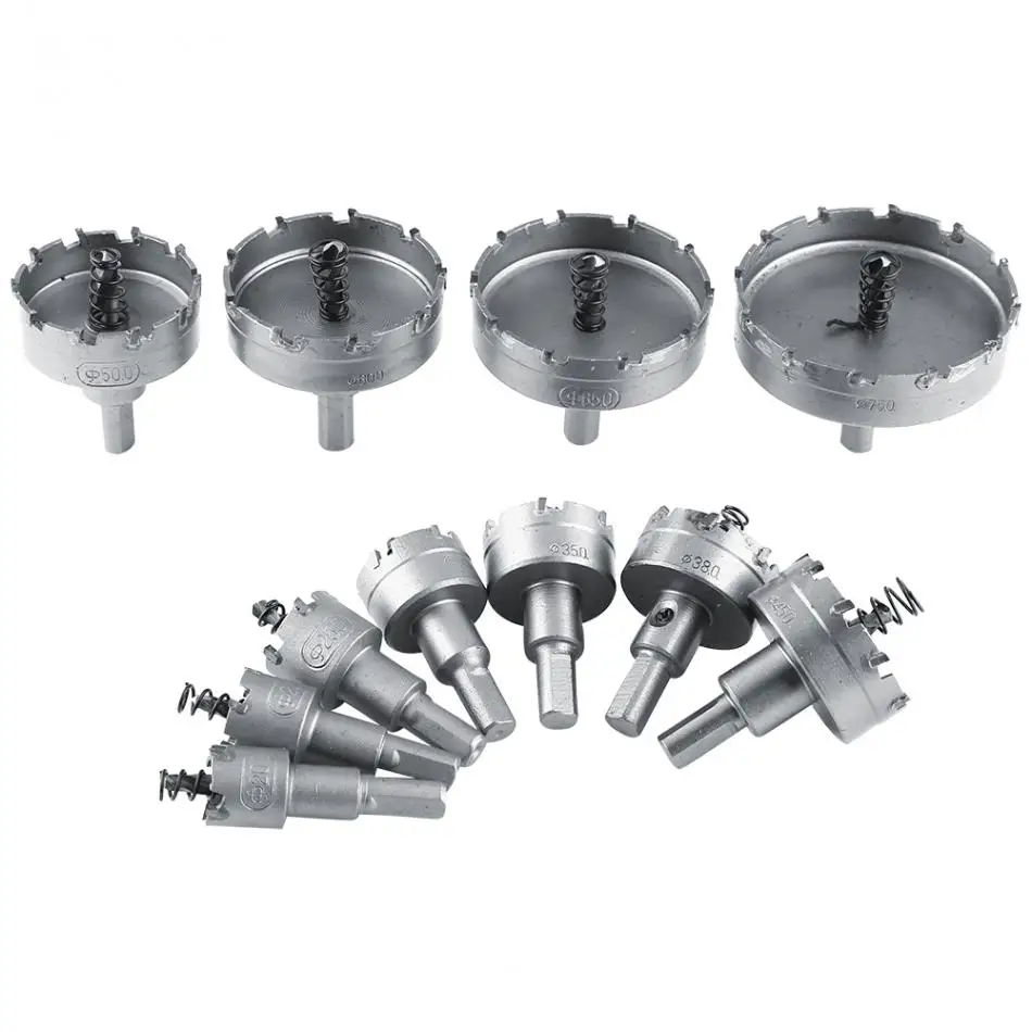 11Pcs/set 20-75mm HSS Drill Bit Set Hole Saw Sets Carbide Tip TCT Core Metalworking Hole Cutter Hand Tools Wholesale
11Pcs/set 20-75mm HSS Drill Bit Set Hole Saw Sets Carbide Tip TCT Core Metalworking Hole Cutter Hand Tools Wholesale
