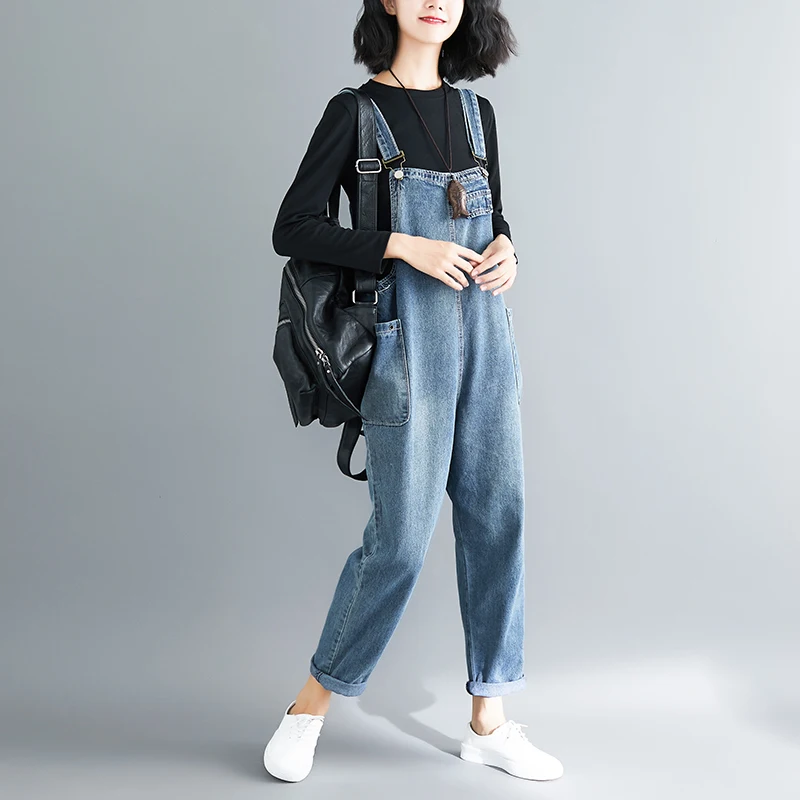Baggy Jean Jumpsuit Women Plus Size Big Pockets Wide Leg Denim Overalls bib Cowboy Pants denim Tooling Suspender harem pants
Baggy Jean Jumpsuit Women Plus Size Big Pockets Wide Leg Denim Overalls bib Cowboy Pants denim Tooling Suspender harem pants