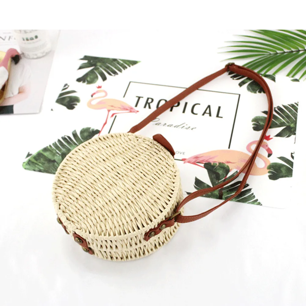 New rattan woven summer straw bag women's shoulder bag round bohemian hand-woven beach bag
New rattan woven summer straw bag women's shoulder bag round bohemian hand-woven beach bag