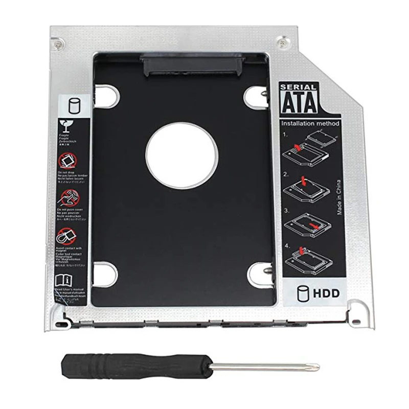 Hard Drive Caddy Tray 9.5mm Universal SATA 2nd HDD HD SSD Enclosure Hard Drive Caddy Case Tray, for 9.5mm Laptop CD / DVD-ROM
Hard Drive Caddy Tray 9.5mm Universal SATA 2nd HDD HD SSD Enclosure Hard Drive Caddy Case Tray, for 9.5mm Laptop CD / DVD-ROM