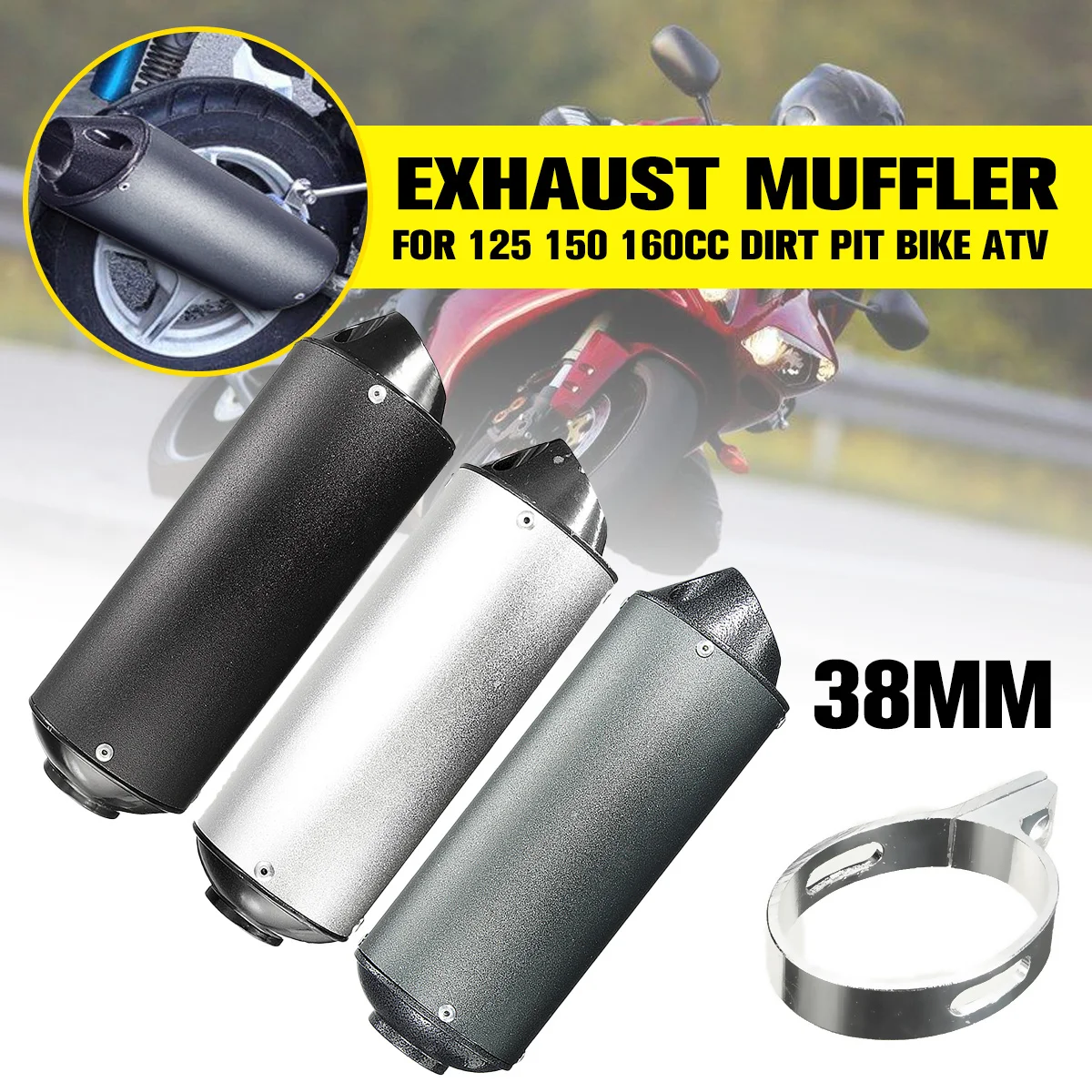 38MM L250mm Universal Motorcycle Exhaust Pipe Muffler Pit Bike Escape for Honda for Yamaha R6 R3 XT660 for Suzuki for BMW
38MM L250mm Universal Motorcycle Exhaust Pipe Muffler Pit Bike Escape for Honda for Yamaha R6 R3 XT660 for Suzuki for BMW