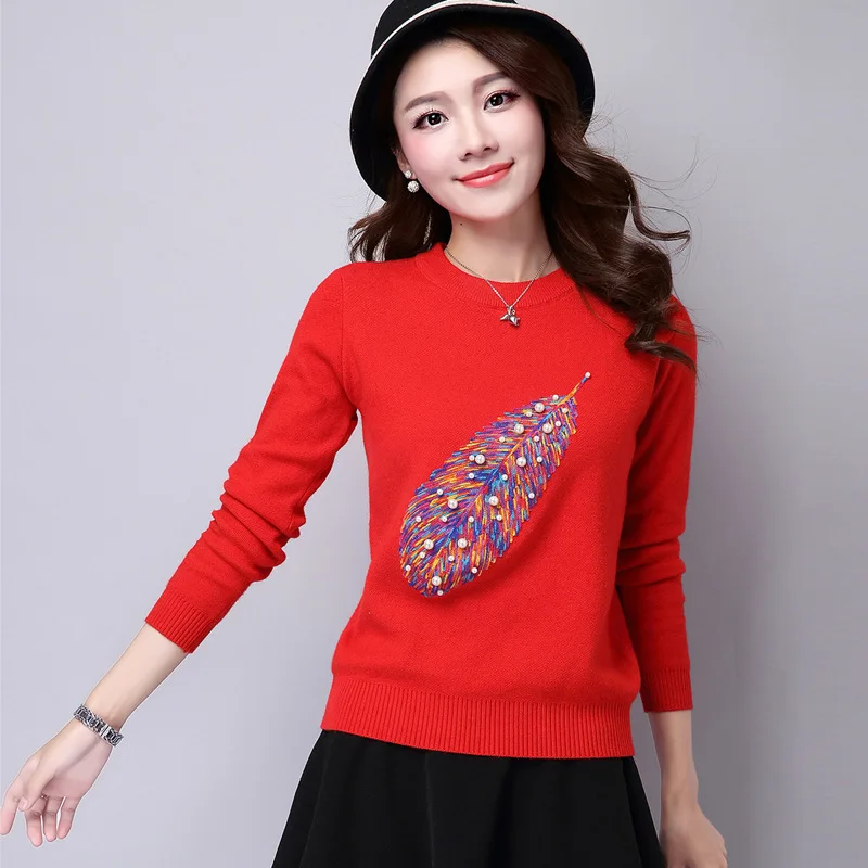 2019 Autumn New Women Fashion Long Sleeve Feather Appliques Pullovers Sweaters Slim Casual Sweaters Coats
2019 Autumn New Women Fashion Long Sleeve Feather Appliques Pullovers Sweaters Slim Casual Sweaters Coats