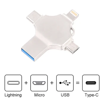 4 in 1 Multifunctional U Disk Flash Type-c Lightning-Android and USB 3.0 Encrypt-U Disk Flash Drive for iPhone Xiaomi Tablet PC
4 in 1 Multifunctional U Disk Flash Type-c Lightning-Android and USB 3.0 Encrypt-U Disk Flash Drive for iPhone Xiaomi Tablet PC