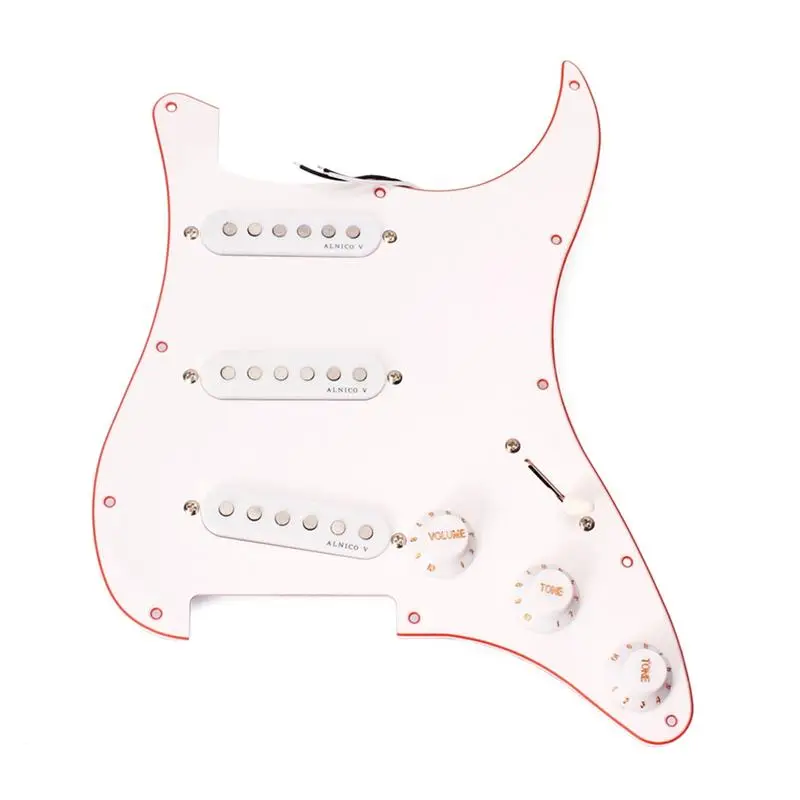 3 Ply SSS Prewired Loaded Electric Guitar Pickguard Set with Alnico V Pickups for Fender ST / Strat Style Electric Guitar
3 Ply SSS Prewired Loaded Electric Guitar Pickguard Set with Alnico V Pickups for Fender ST / Strat Style Electric Guitar