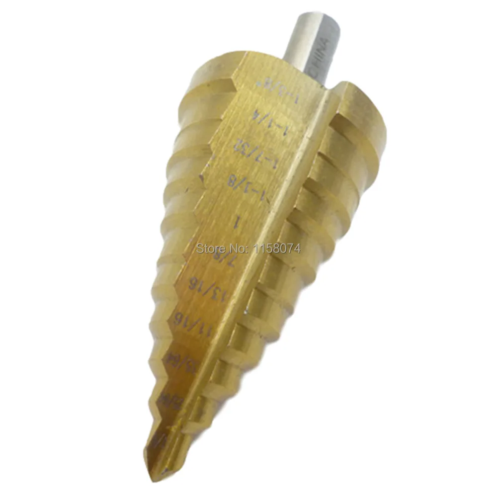 1/4-1-3/8'' 10 Sizes HSS Step Cone Drill Titanium Bit Hole Cutter Reamer Counterbore Steel Wood Metal Plastic Iron Plate Cutting
1/4-1-3/8'' 10 Sizes HSS Step Cone Drill Titanium Bit Hole Cutter Reamer Counterbore Steel Wood Metal Plastic Iron Plate Cutting
