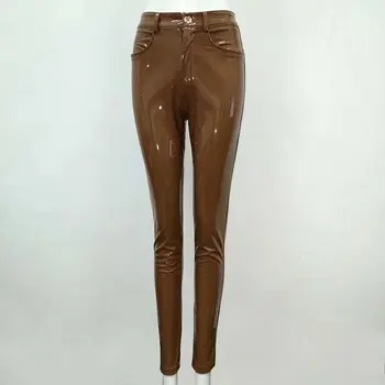 High Quality Celebrity Brown Red Black Leather Stretch Pants Sexy Fashion Boycon Pant 
High Quality Celebrity Brown Red Black Leather Stretch Pants Sexy Fashion Boycon Pant