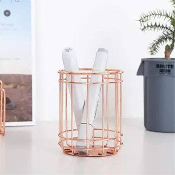 Rose Gold Wire Stripes Pencil Holder Round Iron Mesh Pen / Pencil Cup Stationery Organizer Desk Sorter For Office Home School
Rose Gold Wire Stripes Pencil Holder Round Iron Mesh Pen / Pencil Cup Stationery Organizer Desk Sorter For Office Home School