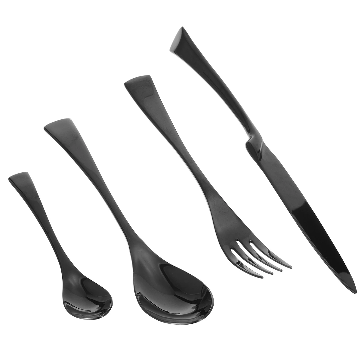 Stainless Steel Tableware Black Cutlery Set Fork Spoon Coffee spoon Dinnerware Recyclable Kitchen Gadgets 4pcs/Set
Stainless Steel Tableware Black Cutlery Set Fork Spoon Coffee spoon Dinnerware Recyclable Kitchen Gadgets 4pcs/Set