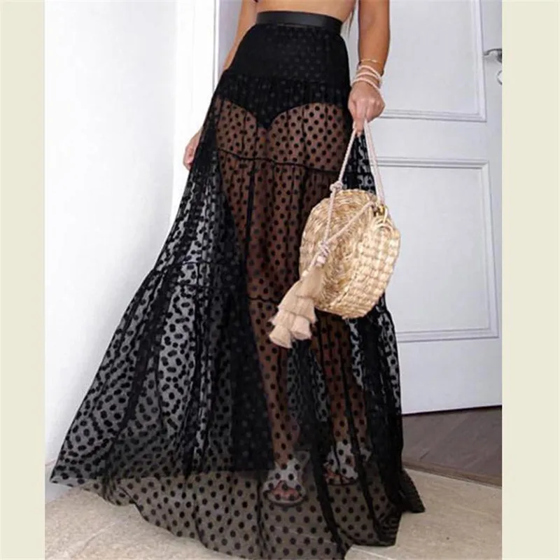 Women Bikini Cover Up Long Dot Skirts Clothes Sheer Lace Long Beach Maxi Wrap Skirts Summer Skirt Cover-Up Black White Clothings
Women Bikini Cover Up Long Dot Skirts Clothes Sheer Lace Long Beach Maxi Wrap Skirts Summer Skirt Cover-Up Black White Clothings