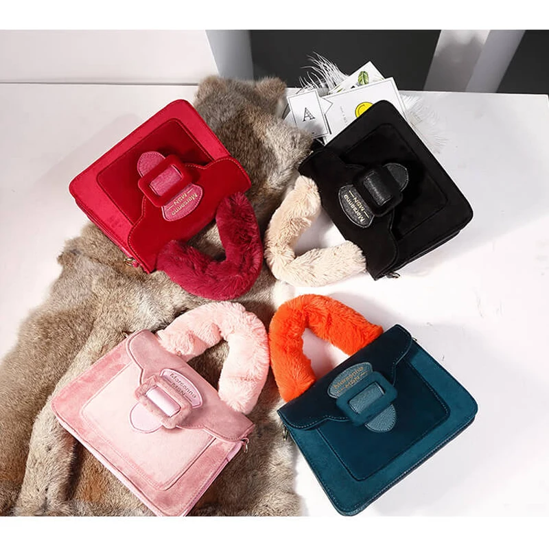 Coofit Faux Fur Bag Handle Mink Bag Strap Women Fashion Flap Cover Handbag Messenger Satchel Bags Female Luxury Top Handle Bags
Coofit Faux Fur Bag Handle Mink Bag Strap Women Fashion Flap Cover Handbag Messenger Satchel Bags Female Luxury Top Handle Bags