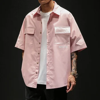 Summer New Shirt Men Fashion Solid Color Casual Shirt Man Streetwear Trend Wild Hip Hop Loose Short-sleeved Shirt Male Clothes
Summer New Shirt Men Fashion Solid Color Casual Shirt Man Streetwear Trend Wild Hip Hop Loose Short-sleeved Shirt Male Clothes